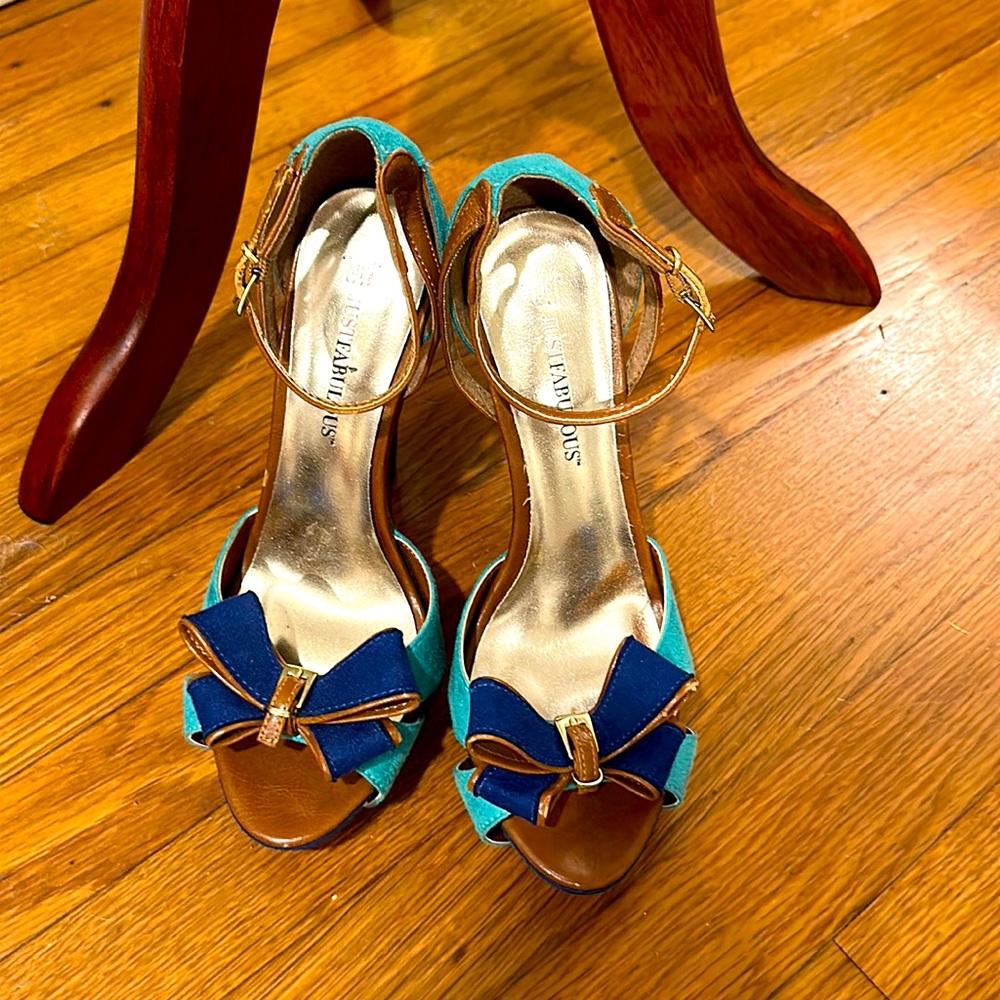 Real and blue high heels